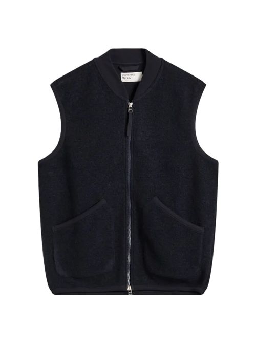 zip waistcoat Gilet lana navy Universal Works. | 00015NAVY